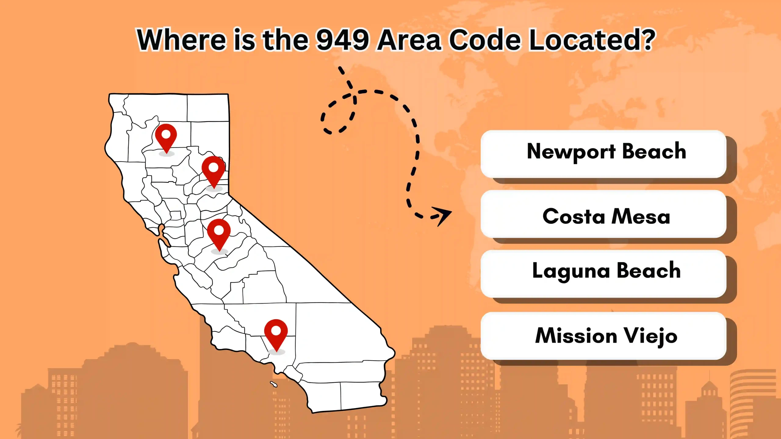 949 市外局番: カリフォルニアの市内電話番号を取得する