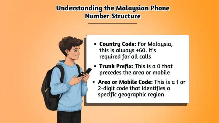 Malaysian phone number format explained.