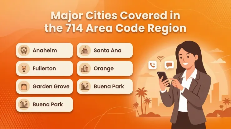 cities and region of area code 714 