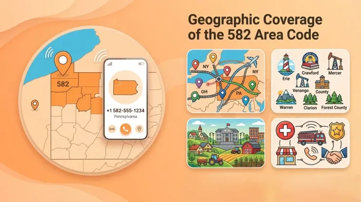 geographic coverage of the 582 area code