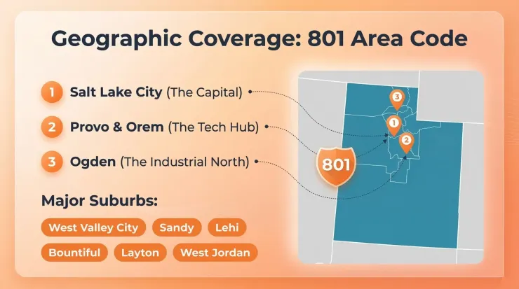 coverage geographic 801 area code